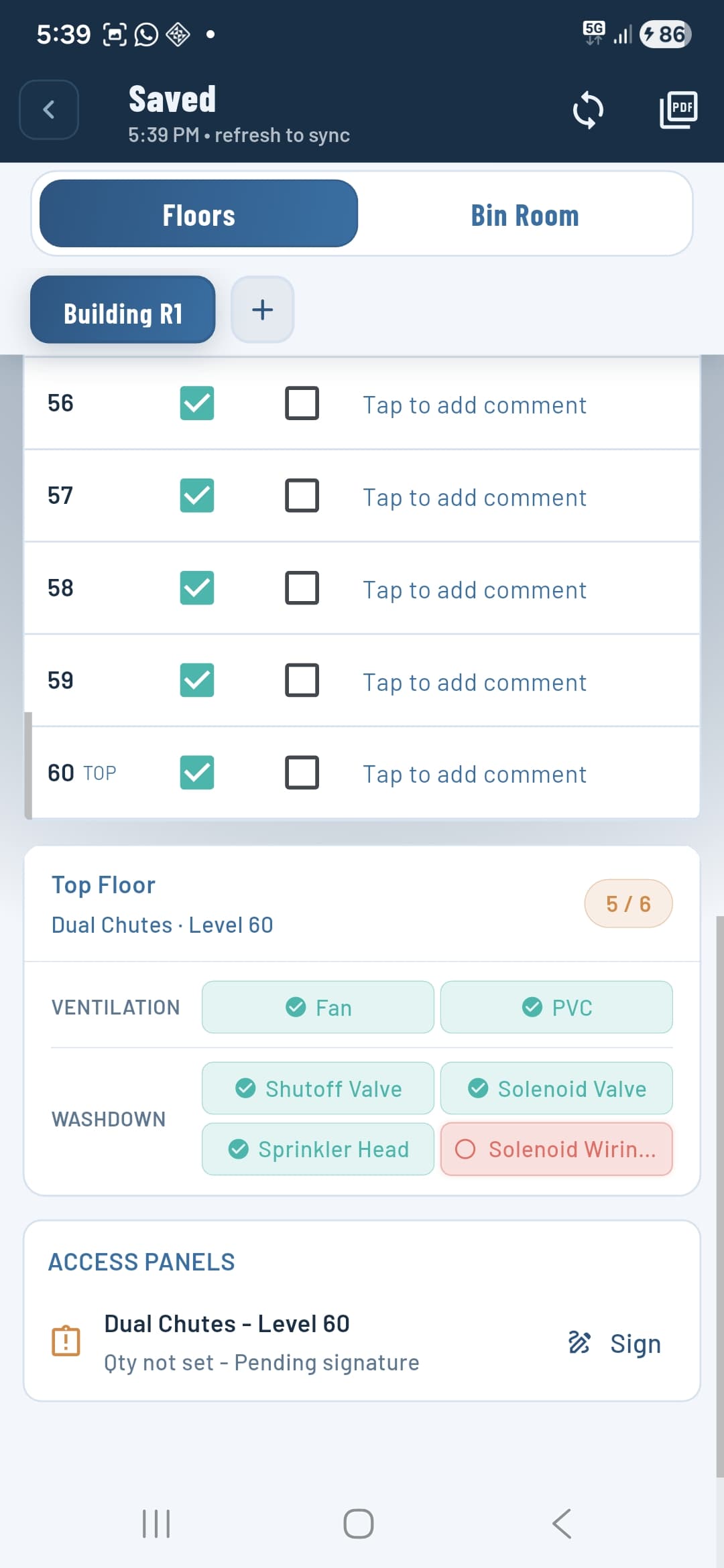 Floor-by-floor tracking